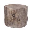 Antique Round Tree Stump Cement Stool,  Brown