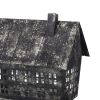 Distressed Metal Birdhouse with Multiple Window Panes, Black
