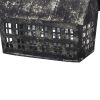 Distressed Metal Birdhouse with Multiple Window Panes, Black