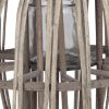 Lattice Design Round Lantern with Glass Candle Holder, Large, Brown