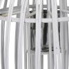 Lattice Design Round Lantern with Glass Hurricane Candle Holder, White