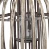 Lattice Design Round Lantern with Glass Hurricane Candle Holder, Brown