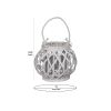 Bellied Shaped Lattice Design Lantern with Glass Candle Holder,Small,White
