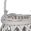 Bellied Shaped Lattice Design Lantern with Glass Candle Holder,Large,White