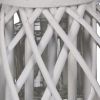 Bellied Shaped Lattice Design Lantern with Glass Candle Holder,Large,White