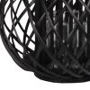 Round Bellied Lattice Design Lantern with Glass Candle Holder,Large,Black