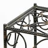 Scrolled Metal Frame Plant Stand with Square Top, Medium, Black