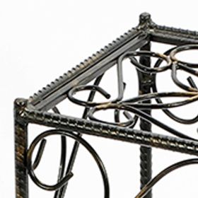 Scrolled Metal Frame Plant Stand with Square Top, Medium, Black