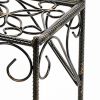 Scrolled Metal Frame Plant Stand with Square Top, Medium, Black