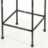 Scrolled Metal Frame Plant Stand with Square Top, Medium, Black