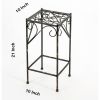 Scrolled Metal Frame Plant Stand with Square Top, Medium, Black