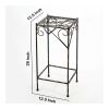 Scrolled Metal Frame Plant Stand with Square Top, Large, Black
