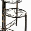 3 Tier Heart Clover Design Round Top Metal Plant Stand, Black