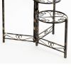3 Tier Heart Clover Design Round Top Metal Plant Stand, Black