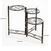 3 Tier Heart Clover Design Round Top Metal Plant Stand, Black