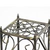 Lattice Cut Out Square Top Plant Stand with Tubular Legs, Small, Black