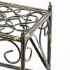 Lattice Cut Out Square Top Plant Stand with Tubular Legs, Small, Black