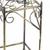 Lattice Cut Square Top Plant Stand with Tubular Legs, Medium, Black