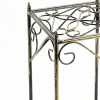 Lattice Cut Square Top Plant Stand with Tubular Legs, Medium, Black