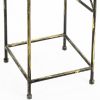 Lattice Cut Square Top Plant Stand with Tubular Legs, Medium, Black