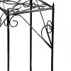 Lattice Cut Square Top Plant Stand with Tubular Legs, Large, Black