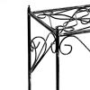 Lattice Cut Square Top Plant Stand with Tubular Legs, Large, Black
