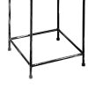 Lattice Cut Square Top Plant Stand with Tubular Legs, Large, Black