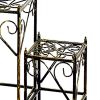 Lattice Cut Square Top Plant Stand with Tubular Legs, Set of 3, Black