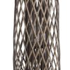 Lattice Design Bamboo Lantern with Glass Candle Holder, Large, Brown
