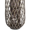 Lattice Design Bamboo Lantern with Glass Candle Holder, Large, Brown