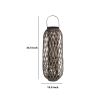 Lattice Design Bamboo Lantern with Glass Candle Holder, Large, Brown
