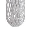 Lattice Design Bamboo Lantern with Glass Candle Holder, Large, White