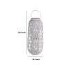 Lattice Design Bamboo Lantern with Glass Candle Holder, Large, White