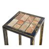 35.5 Stone Top Plant Stand with X Legs, Black and Gray