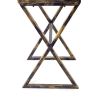 27 Stone Top Plant Stand with X Legs, Black and Gray