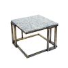 Granite Top Plant Stand with Tubular Base, Black and Gray