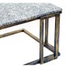 Granite Top Plant Stand with Tubular Base, Black and Gray