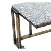Granite Top Plant Stand with Tubular Base, Black and Gray