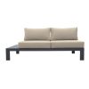 4 Piece Metal and Fabric Outdoor Sectional, Gray and Beige
