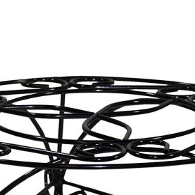 Swirl Mosaic Iron Frame Plant Stand, Glossy Black