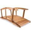 8-ft Wood Garden Bridge w/ Side Rails