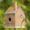 63" Tall Colonial Style Birdhouse Garden Stake in Antique Copper