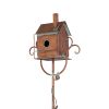 63" Tall Colonial Style Birdhouse Garden Stake in Antique Copper