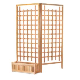 3pc. Planter Box With Trellis Privacy Screens Set