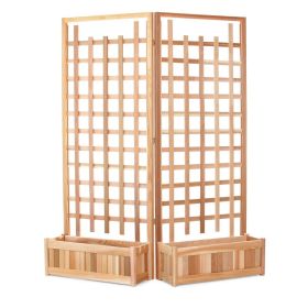 4pc. Twin Planter Boxes And Trellis Privacy Screen Set
