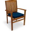 7pc. Rectangle Stacking Chair Set w/ Blue Cushions