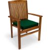 7pc. Rectangle Stacking Chair Set w/ Green Cushions