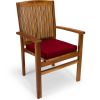 7pc. Rectangle Stacking Chair Set w/ Red Cushions