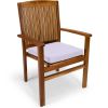7pc. Rectangle Stacking Chair Set w/ Royal White Cushions