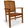 7pc. Rectangle Stacking Chair Set w/ Blue Cushions